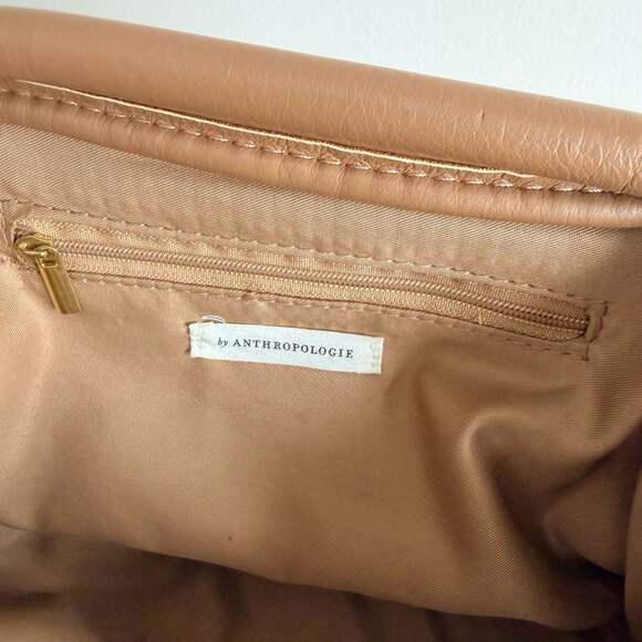 Anthropologie Pleated Vegan Leather Crossbody Clutch Bag in Tan - Picture 5 of 6